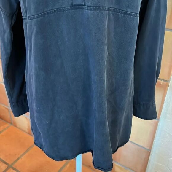 FIG Metro Black Long Sleeve 1/4 Button -Up Tunic, size S - Picture 3 of 11